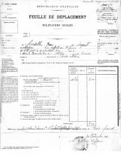 Feuille de déplacement