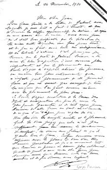 lettre de Georges Prouveur du 14 nov. 1930