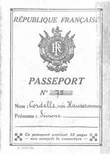 Passeport de Simone Cordelle