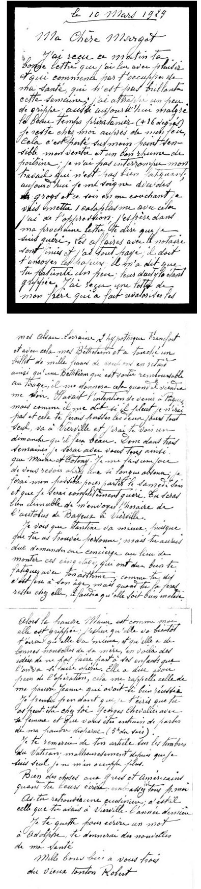 Lettre de Tonton Robert à Nany