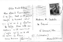 1970, carte de Jean-françois Liébaut, fils aîné de Tante Yvonne