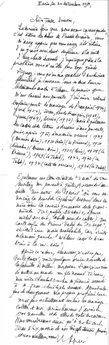 lettre de Michel Roullier, 1981