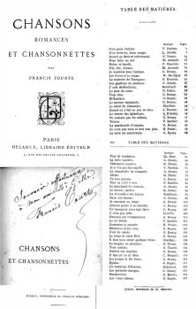 Cidessous le recueil trouvé chez un libraire de Bilbao, il s'agit de 2 almanach de chansons, dont un avec des chansons écrites par F. Tourte et mises en musique par Georges Douay: