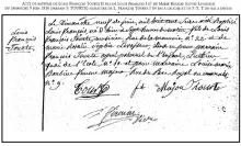 baptême de Francis Tourte en 1816