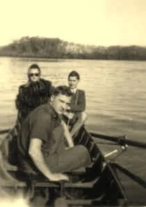 Jean-Paul et Jean-Louis, canotage au Tigre, arroyo Pajarito, juillet 1947