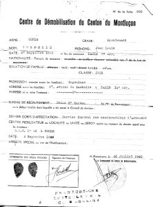 Démobilisation de Papa le 31 juillet 40, à Montluçon