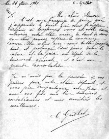 Lettre de Mme Grillet, une cousine éloignée de Bonne-maman