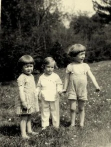 Hubert et Philippe Clerc, avec Claude, 1931 à Dampierre
