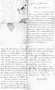 Lettre d'Henriette à son neveu Maurice Rougier, le 29 janvier 1944, évoquant les problèmes de pénuries dues à la guerre et les prix