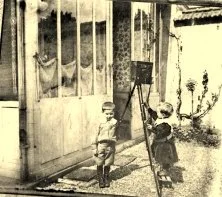 1899, rue Werlé, l'appareil de photo (celui de Tante notte?), avec René et Etienne