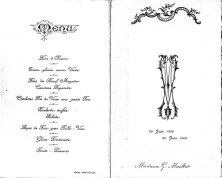 Le menu des Noces d'Or des Maillet-Valser, le 23 juin 1906