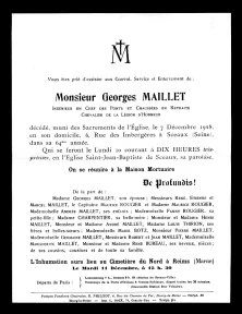Faire part de décès, 12 juillet 1928