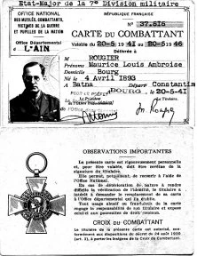 Carte du Combattant, 20 mai 1941