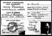 Carte de la Légion d'Honneur, Société d'Entraide, 1961