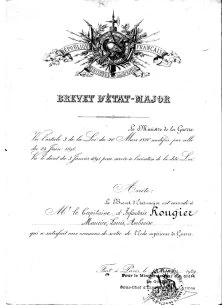 En sortant de l'Ecole de Guerre, capitaine d'Infanterie, breveté d'Etat-Major
