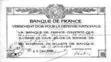 27 sept. 1915, versement de Suzanne en francs-or