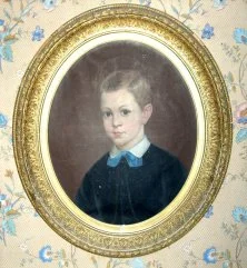 Portrait de Georges Maillet enfant (grand tableau à Dampierre, puis à Vierville), par Augustin Maillet-Valser)