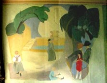 peinture murale par Granie dans les années 20 ou 30, dans le salon de Dampierre
