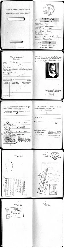 Le passeport de Granie qui a été visiter la Grèce avec Grand Père en septembre 1966