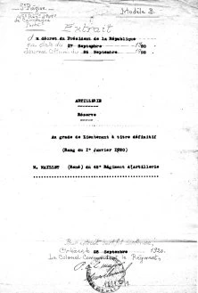 Promotion comme Lieutenant