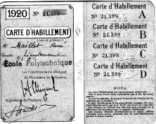 sa carte d'habillement à l'X