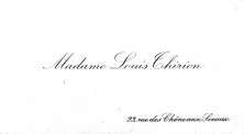 Carte de visite de Mme Louis Thirion