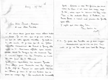 Lettre de Claude à Bonne-Maman et Tandrée (qui sont à Sceaux), de Bourg, septembre 43