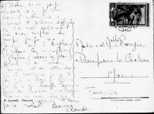 Carte adressée par Claude, de Bolsena, à Granie et Fanny qui sont à Dampierre, juillet 1952
