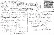 Carte de voeux de Mme Vassal, une cousine côté Rougier , 4 janvier 48, adressée aux parents Rougier