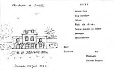 Menu du déjeuner du 28 juin, avant le mariage, au Grand Pressoir, chez les Cordelle