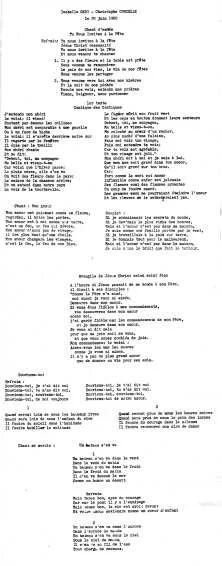 Le livret de chants