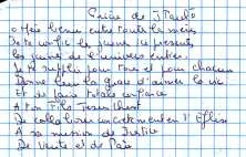 écrit de la main de Claude