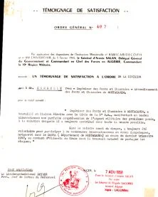 Un "Témoignage de Satisfaction" et une citation: