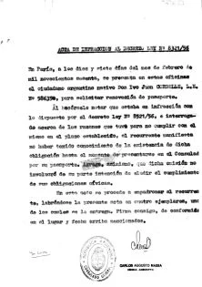 Constat de ma situation militaire en infraction à la loi argentine