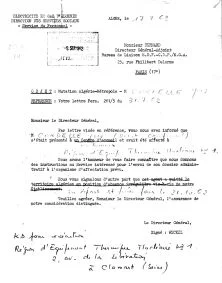 l'accord d'EGA pour mon départ à EDF avec effet le 31 octobre 62