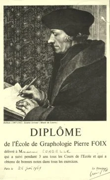 Le premier dipôme de graphologie de Claude