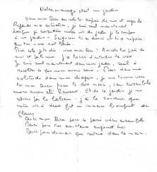 "Jardin" , prière de Claude avant la séparation